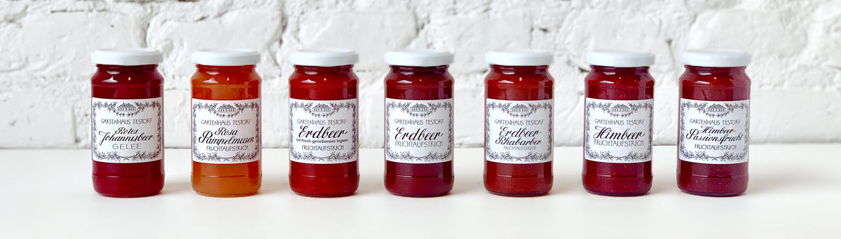 Rote Marmeladen und Fruchtaufstriche